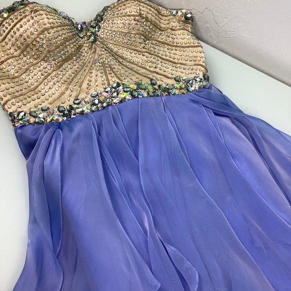 Sherri Hill 1928 Beaded Strapless Cocktail dress Size 12 EUC - Picture 9 of 12